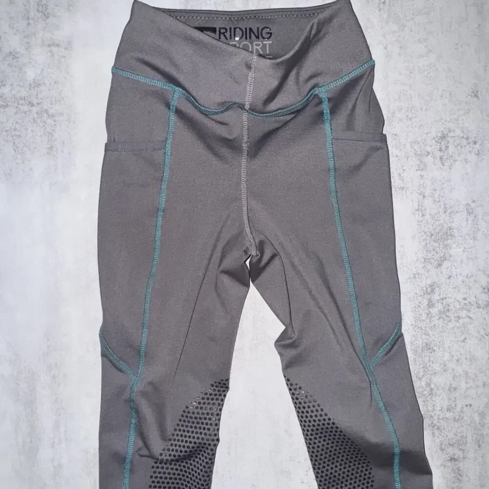 Riding Sport By Dover Saddlery Equestrian Leggings‎ Grip Saddle Gray Small S